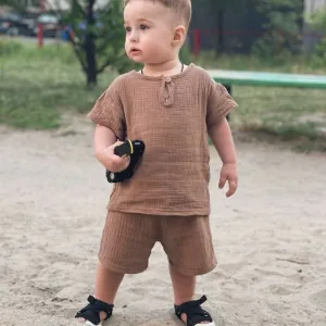 Erhaltene Kinder Baumwoll-T-Shirt und Shorts-Bekleidungsset vom Kunden L*****a.