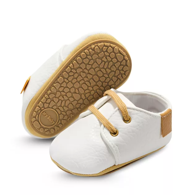 White_Baby First Walker Leather Shoes