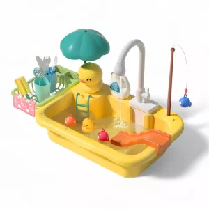 play sink with running water, kitchen sink toy, dishwasher toy