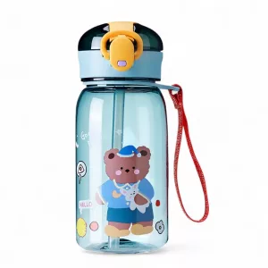 cute water bottle, water bottle with straw, leakproof water bottle, large water bottle
