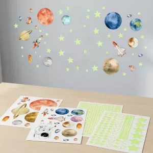 Wandsticker fürs Kinderzimmer leuchten im Dunkeln - Weltraumdekors
