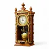 clock building, vintage clock with pendulum, antique pendulum clock