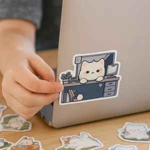 kawaii cat sticker, cute sticker set