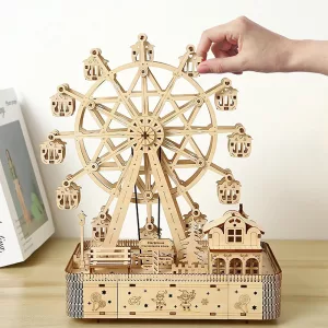 wooden puzzle, 3d wooden puzzle, ferris wheel toy, wooden ferris wheel