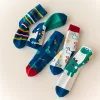 crew socks, cute crew socks, dinosaur socks, warm socks, cotton socks