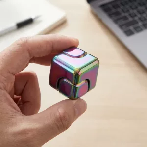 cube spinner, alloy cube spinner, spinner fidget toy, mini fidget spinner