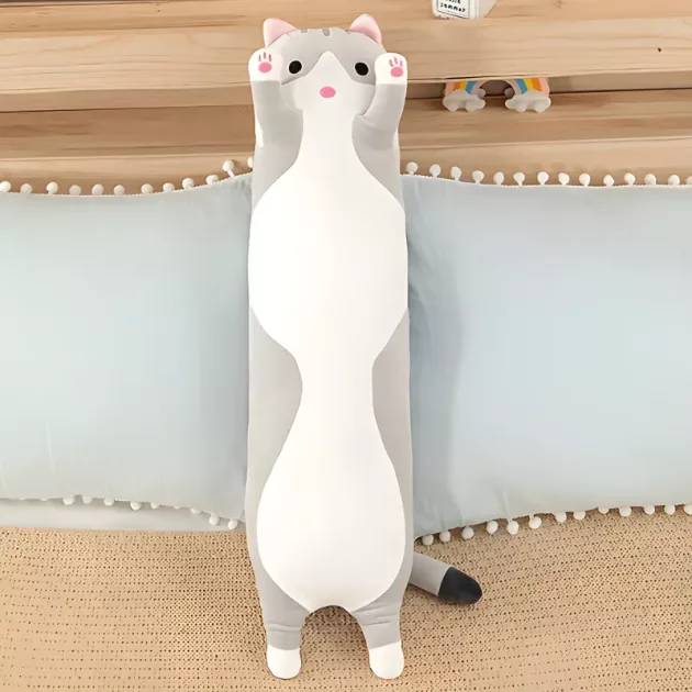 long squishy cat pillow, cat stuffed animal, cute cat toy, long cat toy, long cat pillow