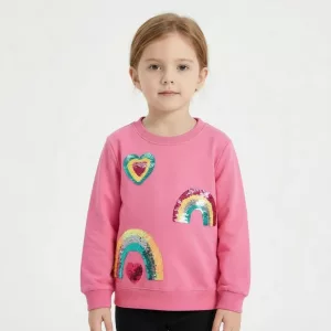 Süßes Baumwoll-Sweatshirt mit langen Ärmeln für Kinder