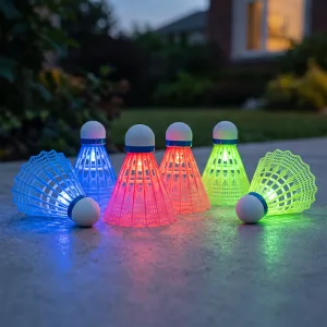 6er-Set helle LED-Leucht-Federbälle aus Nylon