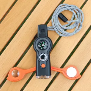 7-in-1 multifunktionale Überlebenspfeife mit Kompass als Outdoor-Spielzeug für Kinder