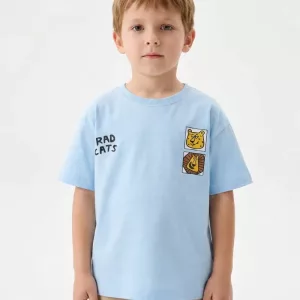 Süß bedrucktes Baumwoll-T-Shirt für Kinder